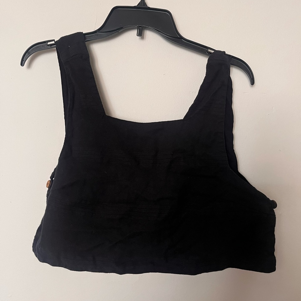 Free People black slit open black tank top